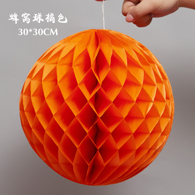 Trang trí Halloween cung cấp trung tâm mua sắm cảnh bố trí đạo cụ tổ ong bóng giấy đèn lồng giấy hoa bóng kéo hoa mặt dây chuyền - Sản phẩm Đảng / Magic / Hiệu suất đồ hóa trang cho nam
