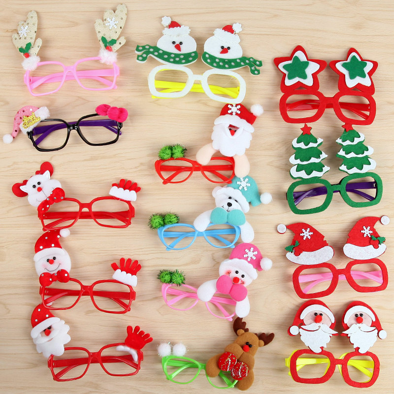 Christmas decorations Children's props Christmas decoration supplies Frames Cute Cartoon glasses Children's gifts