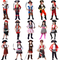 Halloween Costume Child Cosplay Clothing Boy Girl Child Caribbean Pirate Jack Captain Clothing