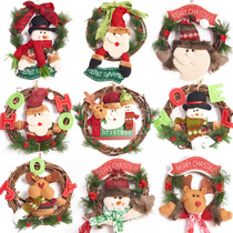 Christmas decoration wreath rattan rattan ring pendant wreath door hanging decoration supplies Christmas dress scene layout