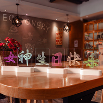 Goddess happy birthday luminous word led lantern decoration warm room layout romantic trunk surprise gift