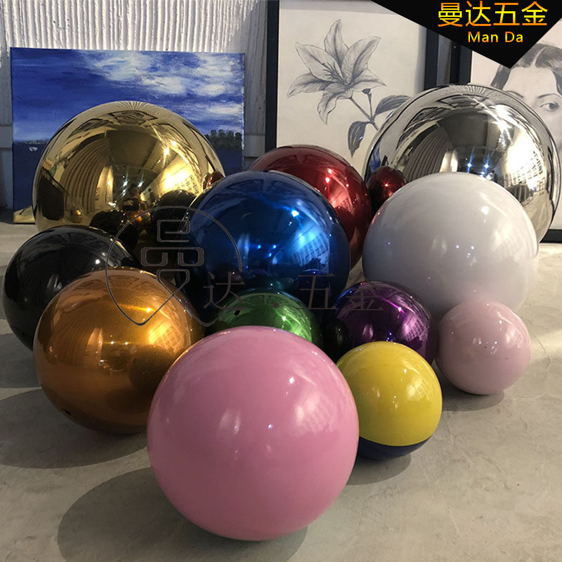 Stainless steel round ball stainless steel colored ball titanium alloy ball decorated with ball hollow balls Five-in-six color 201304