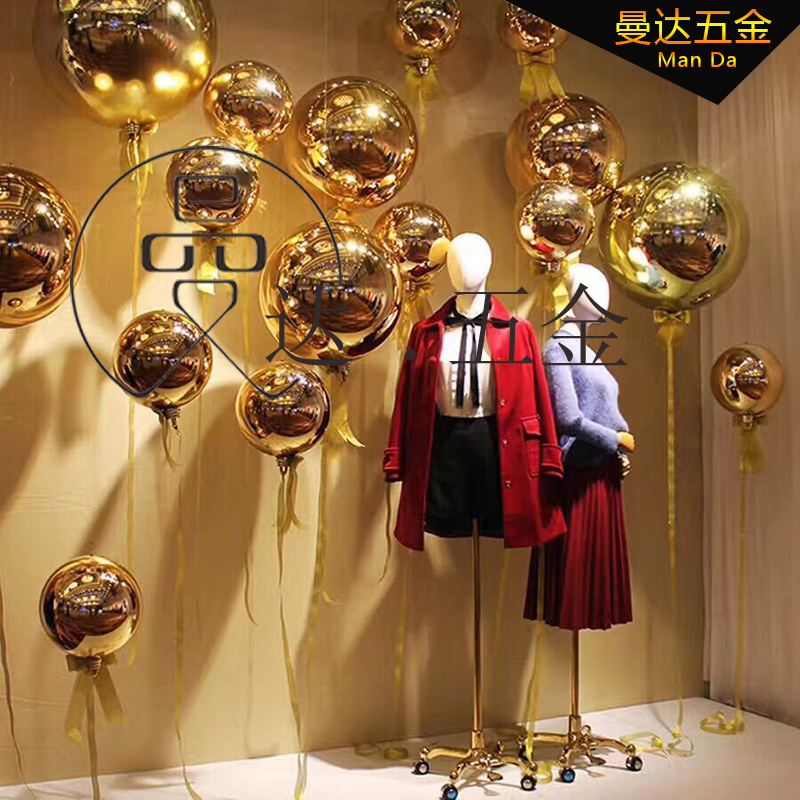 Titanium alloy ball stainless steel ball window decoration ball hollow ball bright metal ball stainless steel golden ball 304