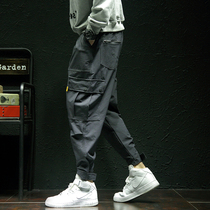 Tide brand overalls mens spring and autumn straight loose large size pants mens autumn Korean version of the trend toe casual pants ins