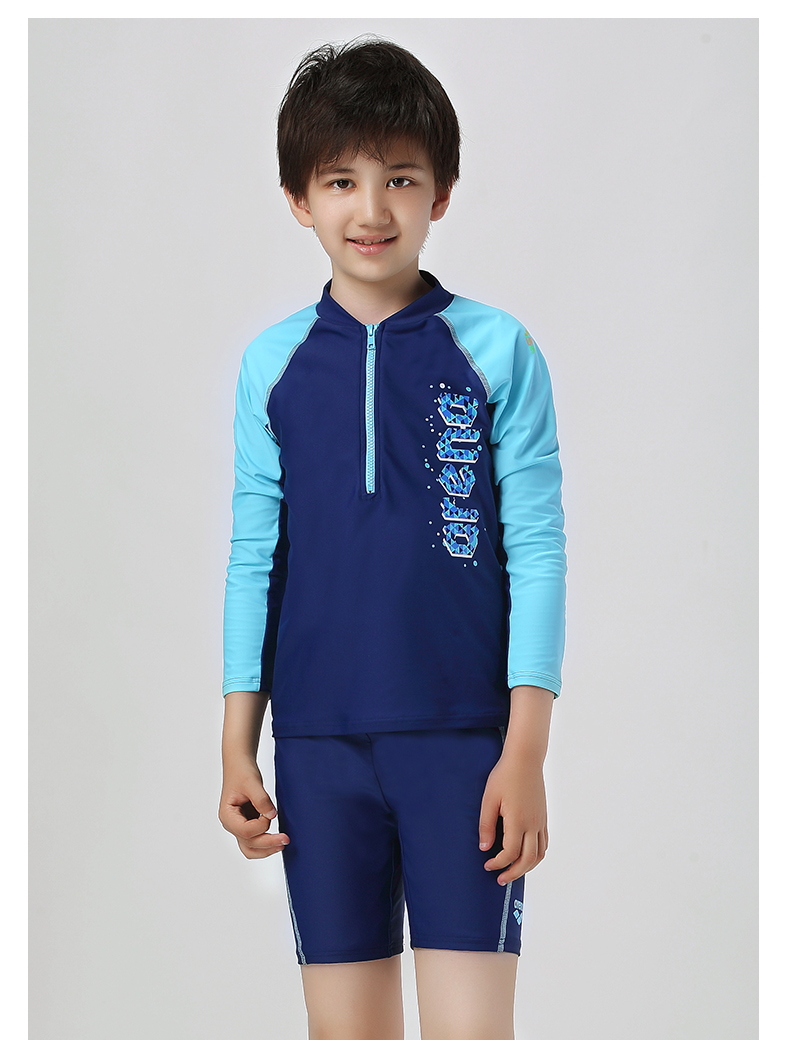 Arena arina 2019 áo tắm cho bé trai và bé gái quần short dài tay chia áo tắm chống nắng thoải mái chống clo - Bộ đồ bơi của Kid đồ bơi liền thân cho bé gái