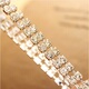 Phiên bản Hàn Quốc của vòng tay trang sức thủy triều nữ siêu flash rhinestone căng vòng đeo tay vài vòng đeo tay nhiều lớp vòng đeo tay - Vòng đeo tay Cuff vòng tay gỗ Vòng đeo tay Cuff