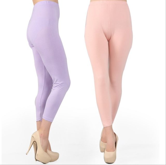 Summer plus size women's pants Modal ເກົ້າຈຸດແອວສູງສີ leggings pencil pants 200 pounds 300 pounds thin plus fat mm