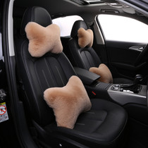 Winter car plush waist pillow headrest neck pillow winter car waist cushion waist pillow back cushion set