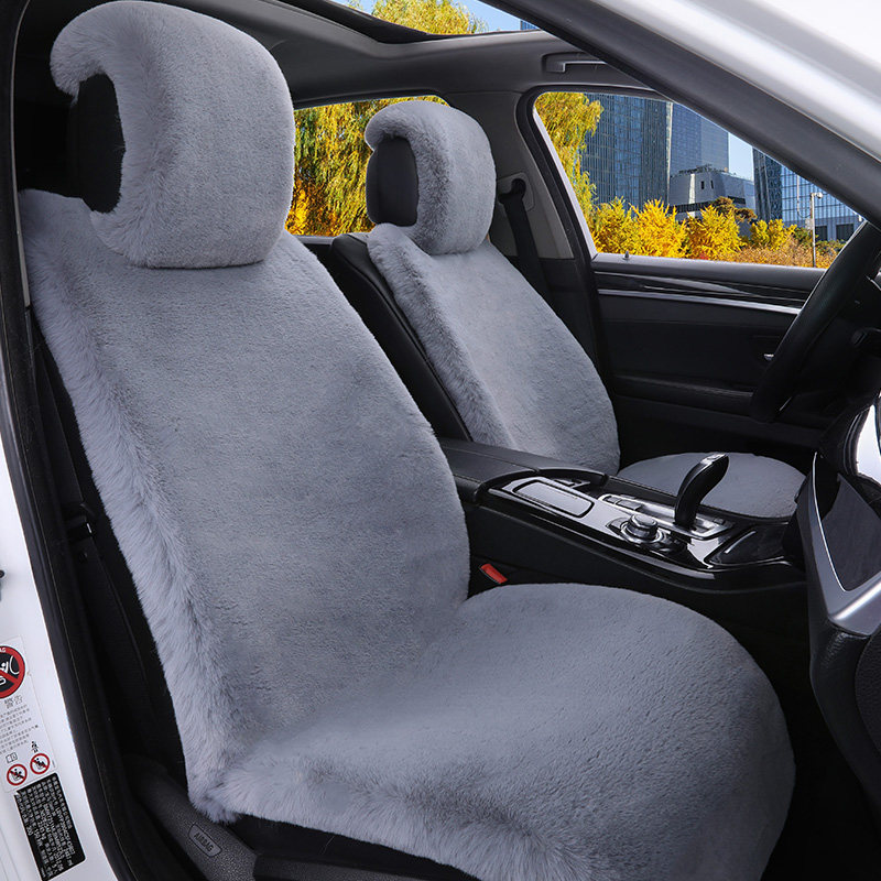 Car seat cushion winter plush belt backrest car cushion winter warm thickened rabbit hair cushion net red unisex seat cushion