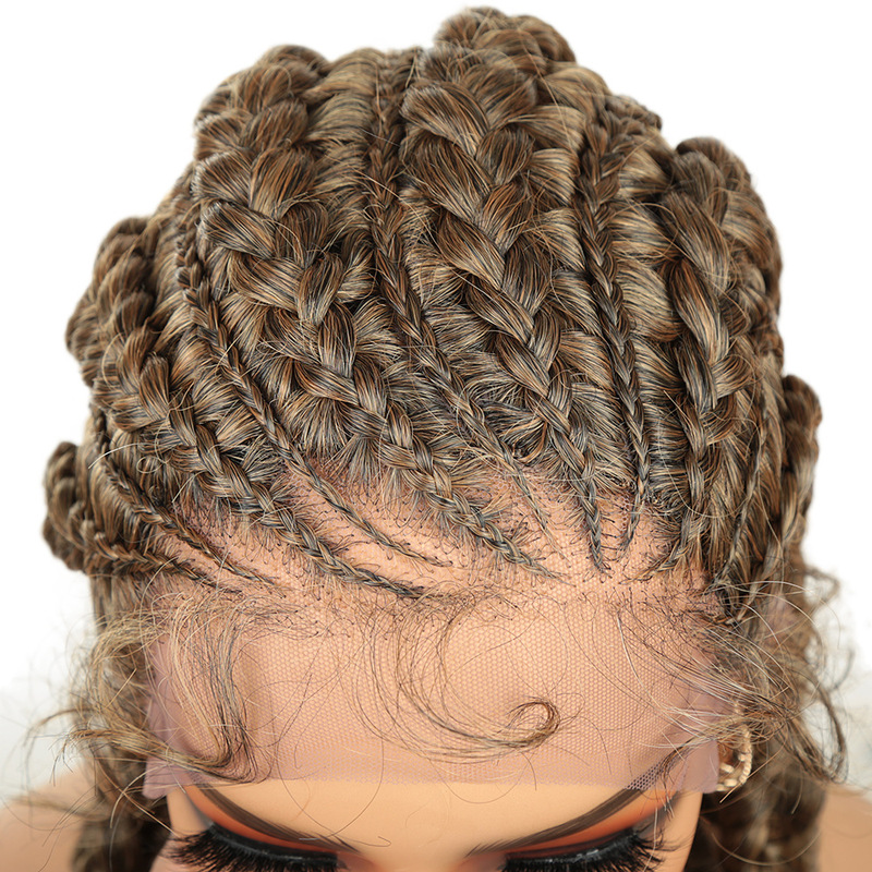 Wig Synthetic Fiber Braided Headgear Lace Front Headgear T27 Color Black Wig Dreadlock Headgear Long Bangs Wig Synthetic Fiber Braided Headgear Lace Front Headgear T27 Color Black Wig Dreadlock Headgear Long Bangs