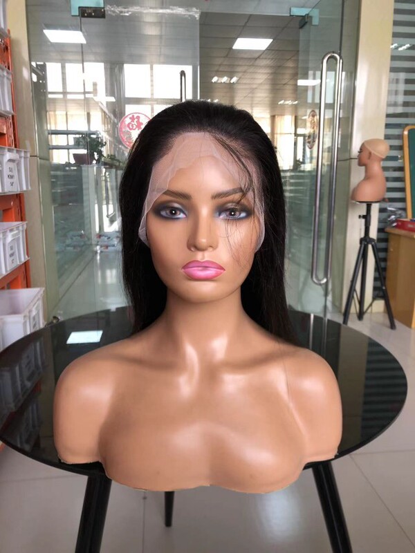 Full Lace Wig Made of Real Hair, European and American Style, High-End Hand-Woven Lace Wig, Shoulder-Length Hair 40cm