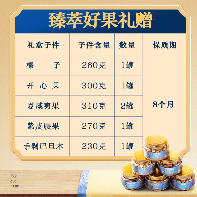 [Sister K Recommends] Three Squirrels_Premium Gold Gift Pack 6 Cans 1680g Nut Gift Pack Nutritious and Healthy Gift