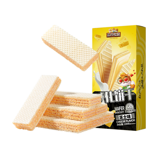 【专区99元任选20件】三只松鼠_威化饼干150g_酥脆膨化点心办公室