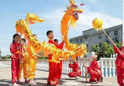 Children's dragon hot golden dragon dance kindergarten dragon dance lion dance props small dragon characteristic crafts dance props