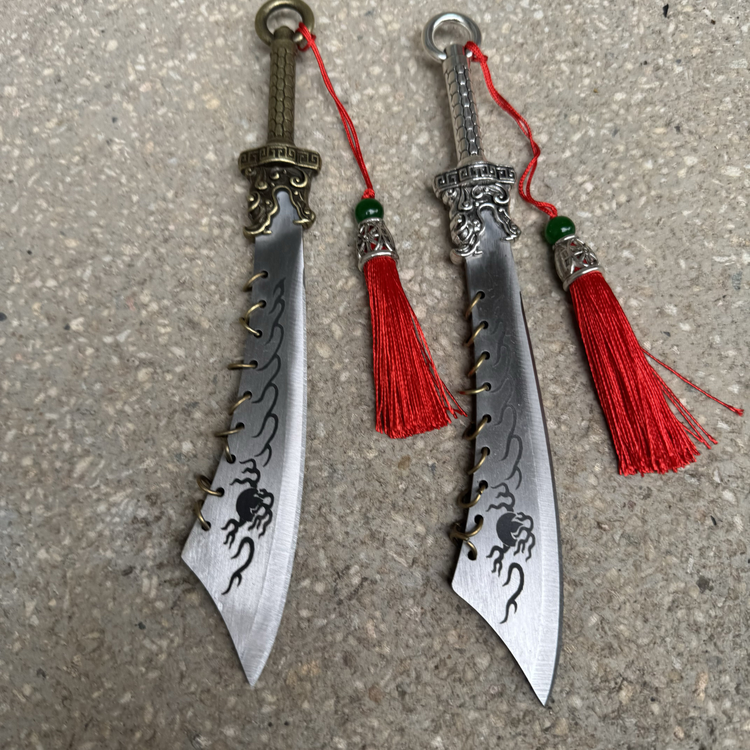 高锰钢中国古代冷兵器九环小菜刀步战九环刀合金武器迷你开刃小刀-淘宝网