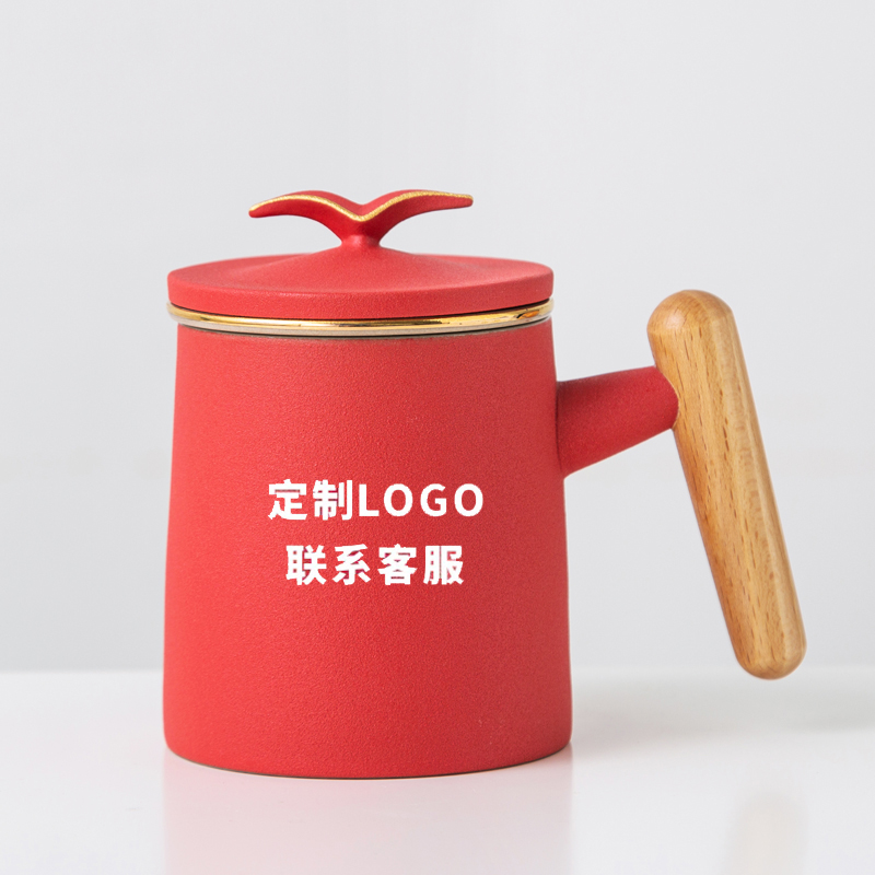 Tea and water separation ceramic cup household tea cup mug office cup event prize souvenir custom logo