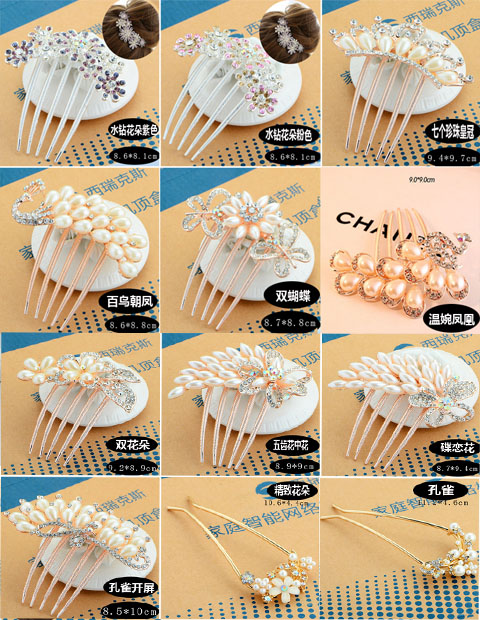 Hàn Quốc Crystal Diamonds Five-răng Hair Combs Hairpin Hairpin Hairpin - Phụ kiện tóc chuyên sỉ phụ kiện tóc