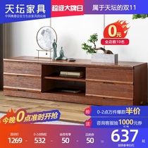 Temple of heaven furniture TV cabinet Modern simple small apartment living room cabinet Elm wood wood combination combination TV cabinet K