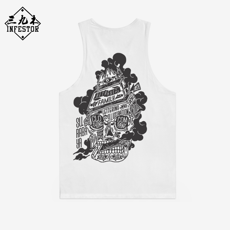 gốc rap xương mùa hè hara trang phục châu Âu và Mỹ gió in graffiti lỏng vest triều nam đường phố bboy vest