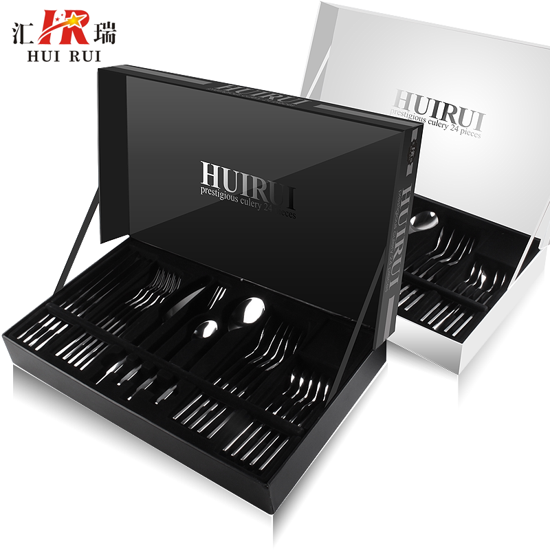 Exported to Germany, Original 304 Stainless Steel Huirui Western Cutlery 24-Piece Set Steak Knife, Fork, Spoon for Home Use Exported to Germany, Original 304 Stainless Steel Huirui Western Cutlery 24-Piece Set Steak Knife, Fork, Spoon for Home Use