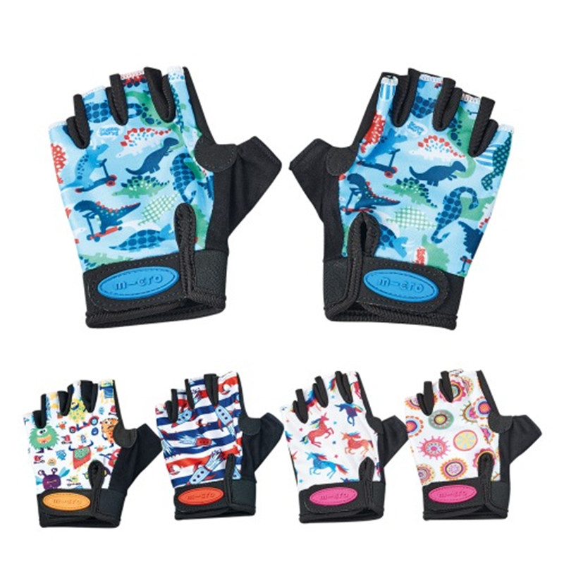 Maigumi High Scooter Half Finger Riding Gloves Protection Gloves Children Cartoon Bike Balance Car