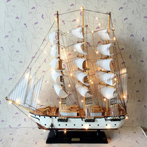 60cm wooden sailing boat model solid wooden crafts Mediterranean style home furnishings give gifts