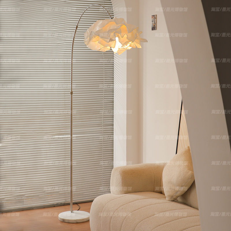 Cream-Style Living Room Floor Lamp, French-Style Internet-Famous Bedroom Sofa Side High-End Atmosphere Decorative Ornament, Fishing Lamp Cream-Style Living Room Floor Lamp, French-Style Internet-Famous Bedroom Sofa Side High-End Atmosphere Decorative Ornament, Fishing Lamp