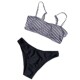 Amber single women's high-end bikini swimsuit sexy hot spring vacation beach suit striped with pad ຫນ້າເອິກ