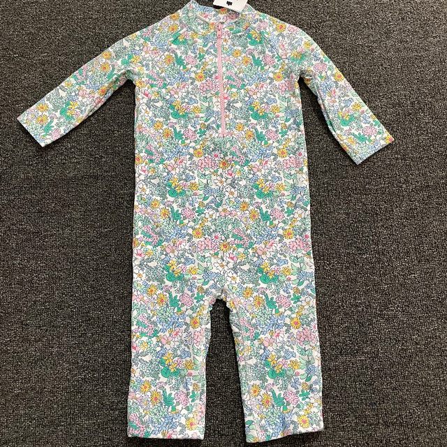 British quick-drying hot spring one-piece floral sun protection swimsuit