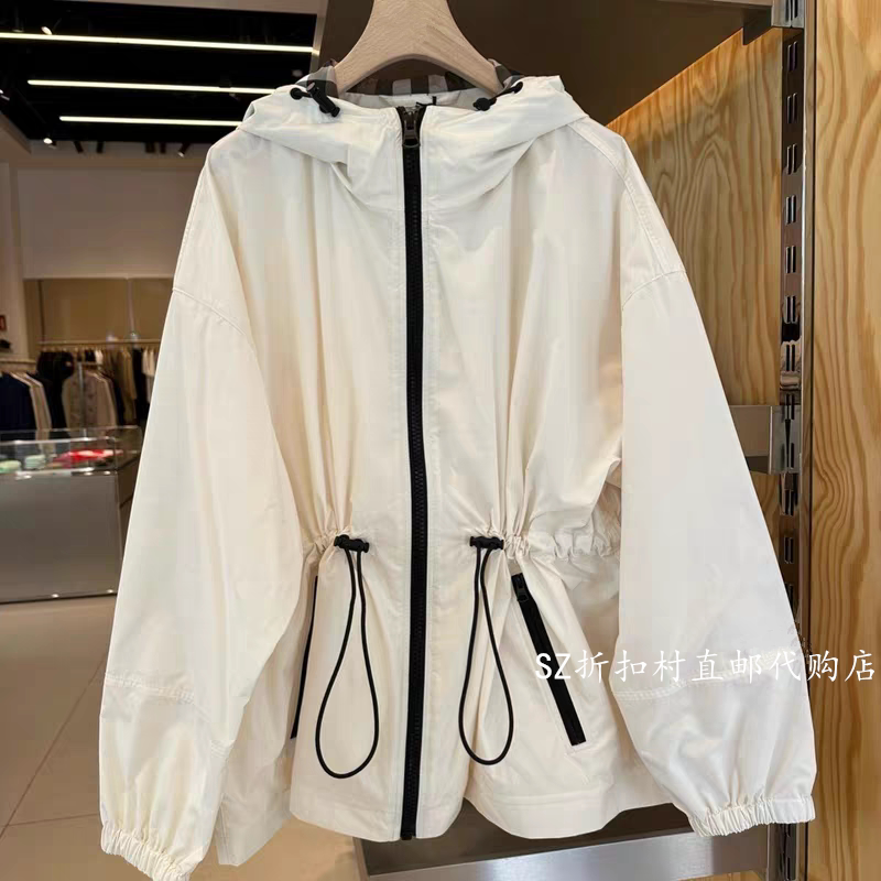 Szlary Discount Store 2026 Spring, Summer and Autumn New Women's Short White Trench Coat Jacket Black Hooded Jacket Szlary Discount Store 2026 Spring, Summer and Autumn New Women's Short White Trench Coat Jacket Black Hooded Jacket