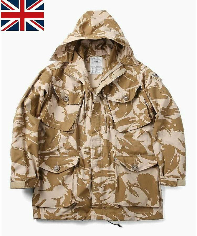 Military Version British Army Desert Camouflage Smock Windbreaker M65 Jacket Men's Military Enthusiast Outdoor Tactical Combat Uniform Coat
