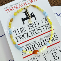 I Have You or Not Series Early Spring Honey Natural Stone Beeswax Necklace Clavicle Chain Necklace Niche