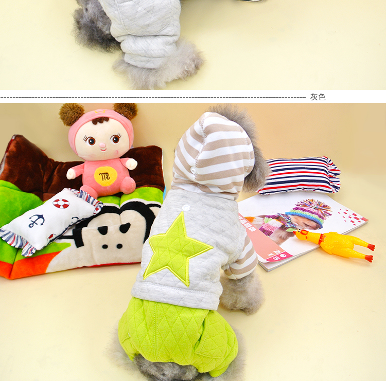 Chó con quần áo chó lông thường mặc quần áo thú cưng mùa thu và mùa đông dày Teddy quần áo bốn chân VIP hơn quần áo gấu - Quần áo & phụ kiện thú cưng mũ cho mèo