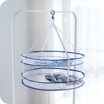 Sweater-specific clothes-drying net hanger clothes-basket washing socks underwear drying artifact household tiled double-layer net bag