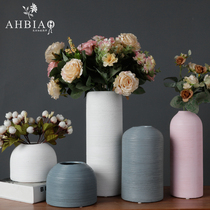 Ceramic brushed creative living room flower arrangement simple modern dried flower device Nordic flowers hydroponics European small fresh vase