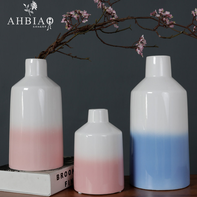 Ceramic creative simple modern living room clearance 3021 new bedroom flower arrangement desktop ornaments European luxury vase