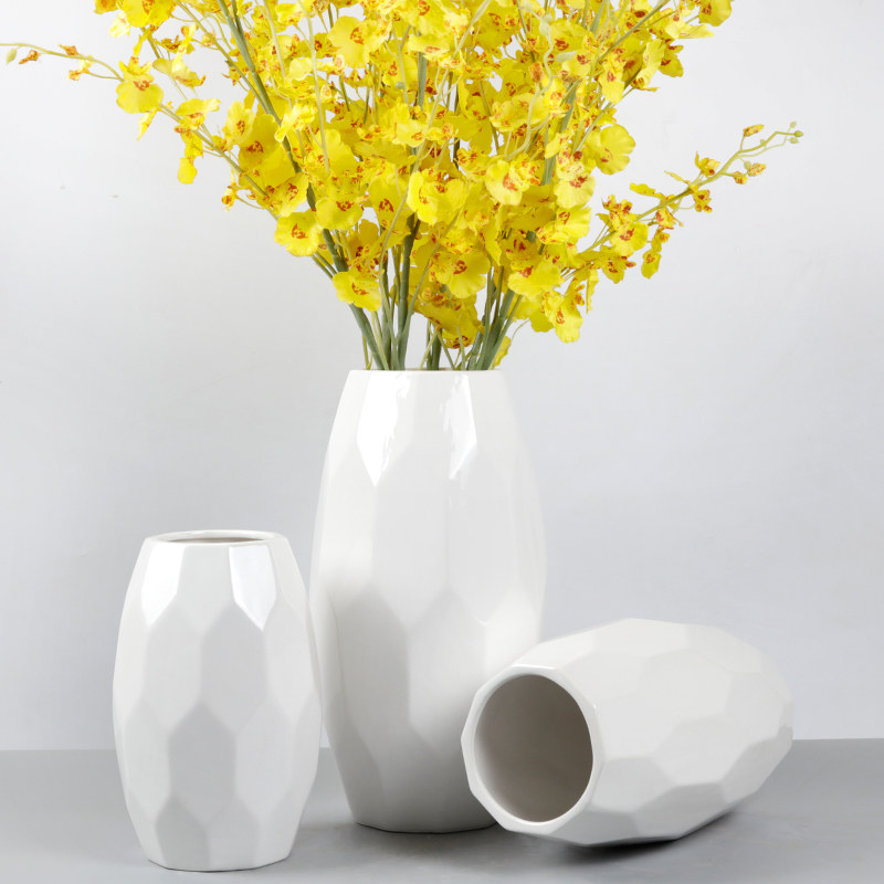 Ceramic simple modern decoration living room flower arrangement hydroponic retro lucky bamboo small fresh dried flowers flower vase