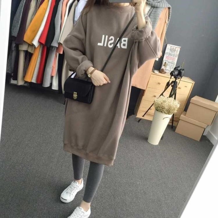 Áo bà bầu 2019 áo bà bầu mới mùa xuân áo dài trong phần dài size lớn 200 kg váy thu đông áo khoác bầu