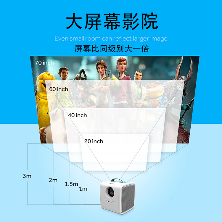 Máy chiếu mới mini rạp hát tại nhà 1080P máy chiếu HD ngoài trời điện thoại di động máy chiếu wifi - Máy chiếu