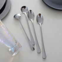 Stainless steel long handle stirring spoon coffee cold drink spoon dessert spoon creative dessert honey spoon round head pointed spoon