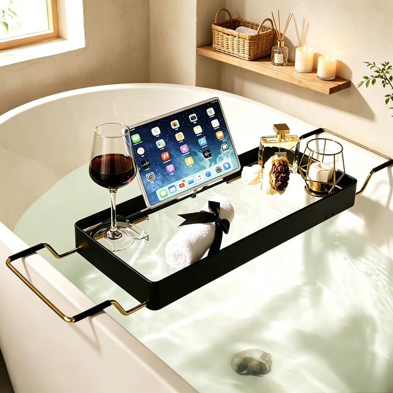 High-End Bathtub Storage Rack, Telescopic Aluminum Alloy Bathroom Non-Slip Acrylic Bathtub Trendy Bath Phone Holder High-End Bathtub Storage Rack, Telescopic Aluminum Alloy Bathroom Non-Slip Acrylic Bathtub Trendy Bath Phone Holder