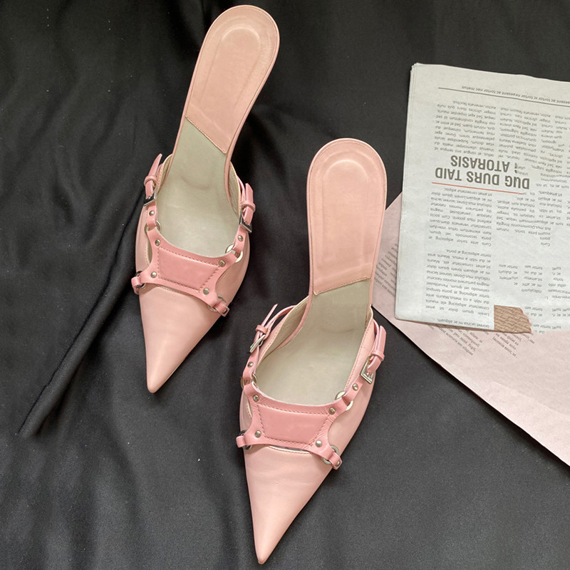 A glance of my girl heart ~ ultra rare powder tied with Muller retro pointed shoes