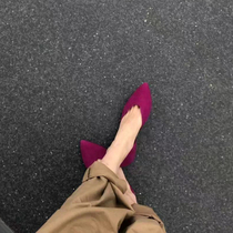 OMG deep pink Thats too good-looking Pointed shallow flat shoes