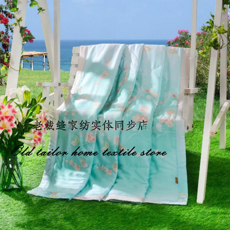 Nhà may cũ dệt may mới đích thực Tencel điều hòa không khí mát mẻ là lụa có thể giặt được là chăn mỏng Qinggu Yufang 	chăn trần bông nhật