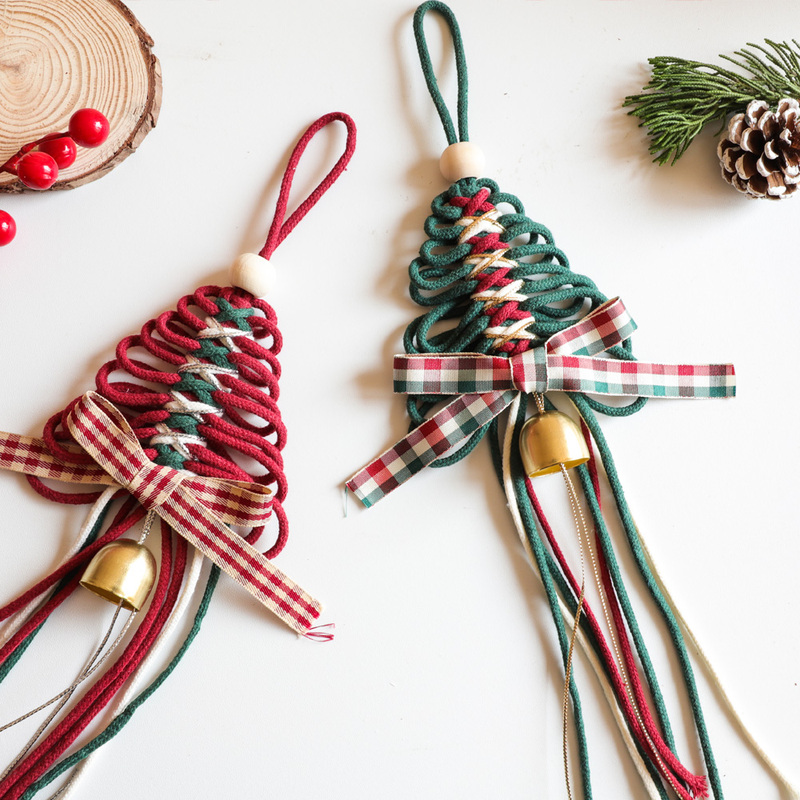 Rope-Woven Christmas Tree Pendant Handmade DIY Material Kit Christmas Atmosphere Decoration Creative Team Building LAOSHU Gift Rope-Woven Christmas Tree Pendant Handmade DIY Material Kit Christmas Atmosphere Decoration Creative Team Building LAOSHU Gift