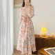 2023 Spring and Summer Fashion Temperament Goddess Fan High-end Silk Mulberry Silk Dress Slim Waist Slim Irregular Long Skirt