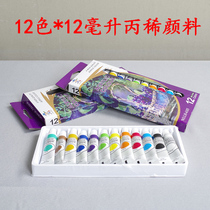 12 color 12ml propylene pigment set baby children hand-made painting coloring graffiti supplies