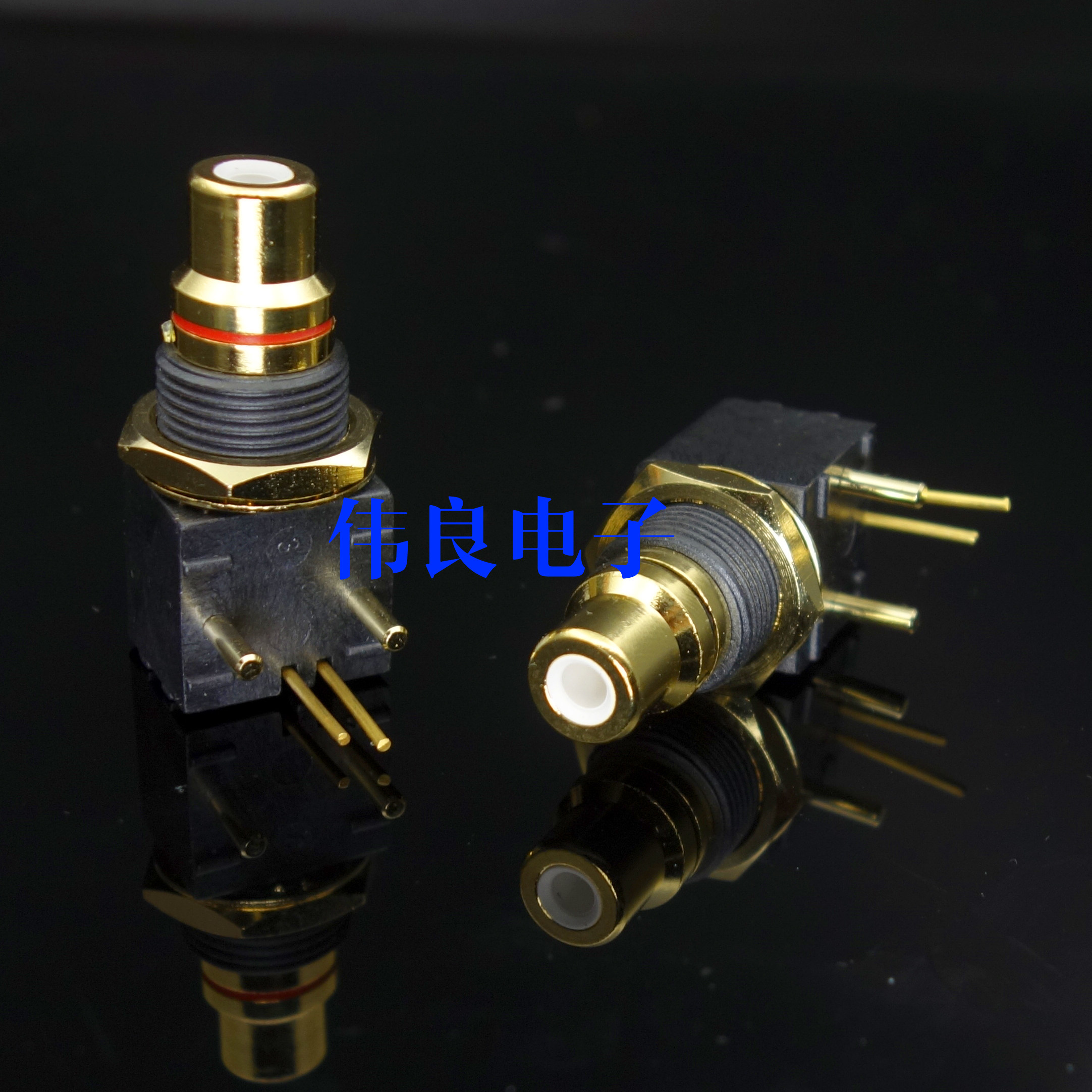 Taiwan gold-plated RCA seat turntable DAC decoder Digital coaxial input and output PCB 90 degree welded plate socket