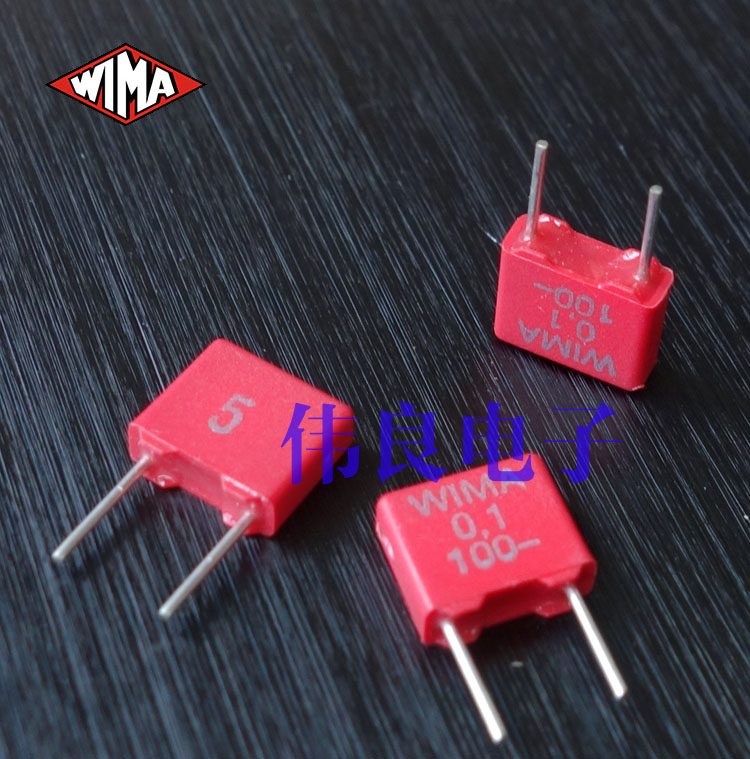 Red WIMA 63V 0 1uF 104 100N MKS2 series film capacitors original new