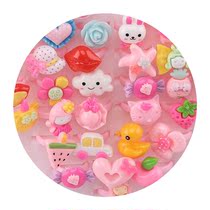 Color drill ring a box of children jewel rings female princess cute cartoon diamond jewellery girl baby water drill